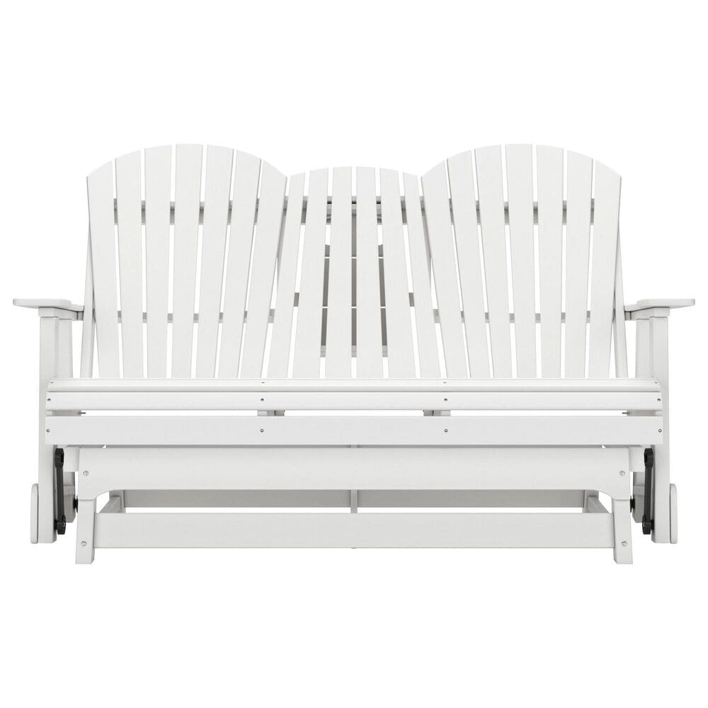 Ashley Hyland Wave Patio Glider Loveseat in White, , large