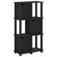 HOMLUX 4-Tier Storage Bookcase with Three Doors in Black Oak and Black, , large