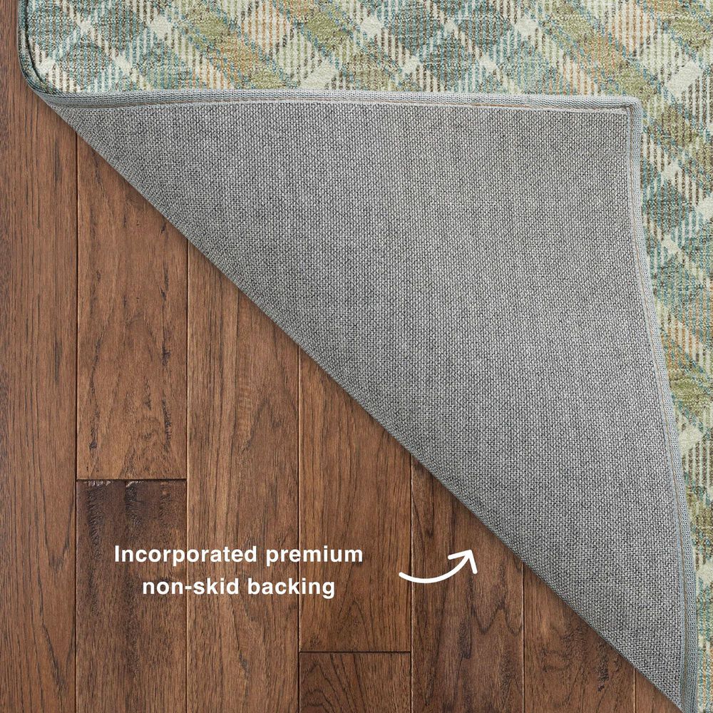 Dalyn Rug Company Soft Essentials Plaid Seaside 2'3" x 7'6" Indoor/Outdoor Runner, , large