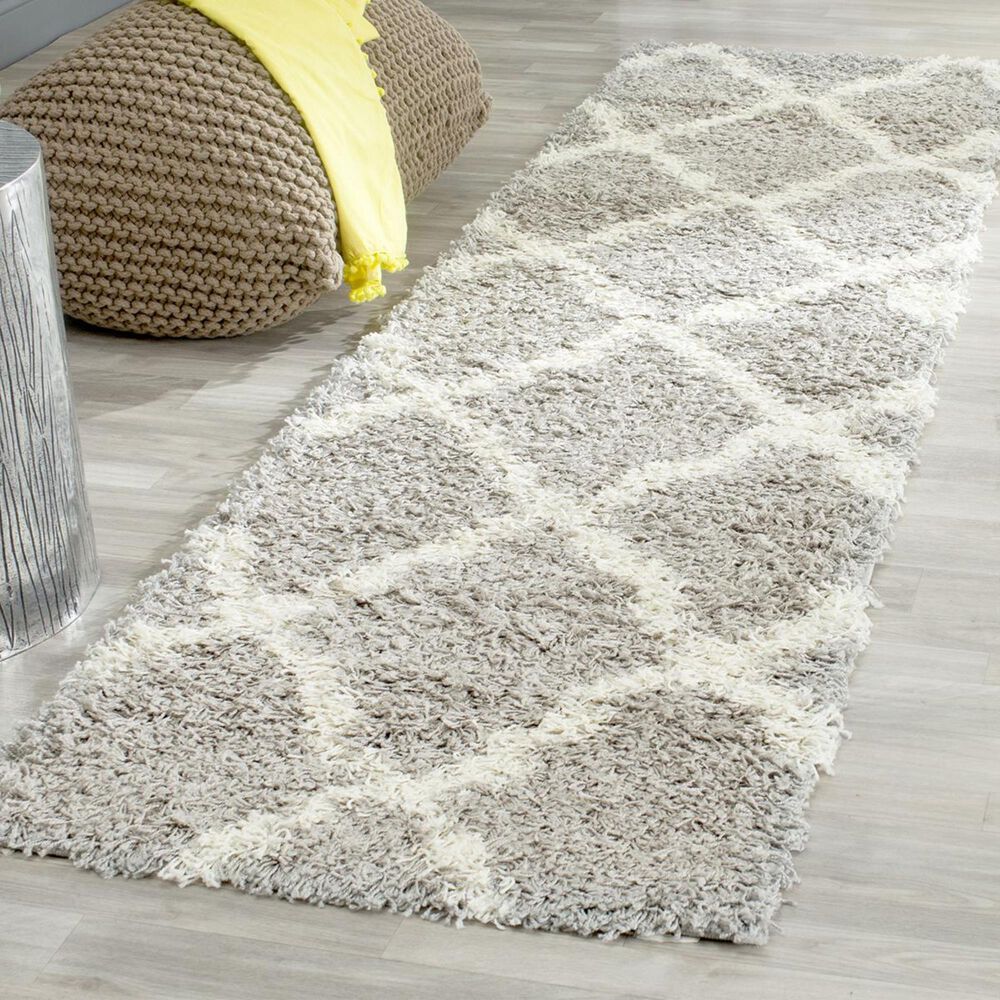 Safavieh Dallas Shag SGD257G-214 2&#39;3&quot; x 14&#39; Grey/Ivory Runner, , large