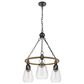 Cal Lighting Kavala 3-Light Chandelier in Burlap and Antique Brass, , large