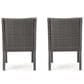 Hearth and Haven Antibes Outdoor Rattan Dining Chair in Grey and Silver (Set of 2), , large