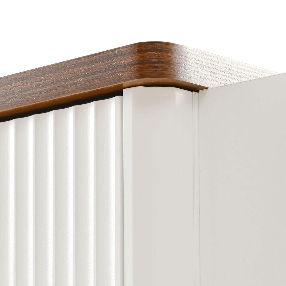 HOMLUX 52" Fluted Kitchen Island with Drop Leaf in White, , large