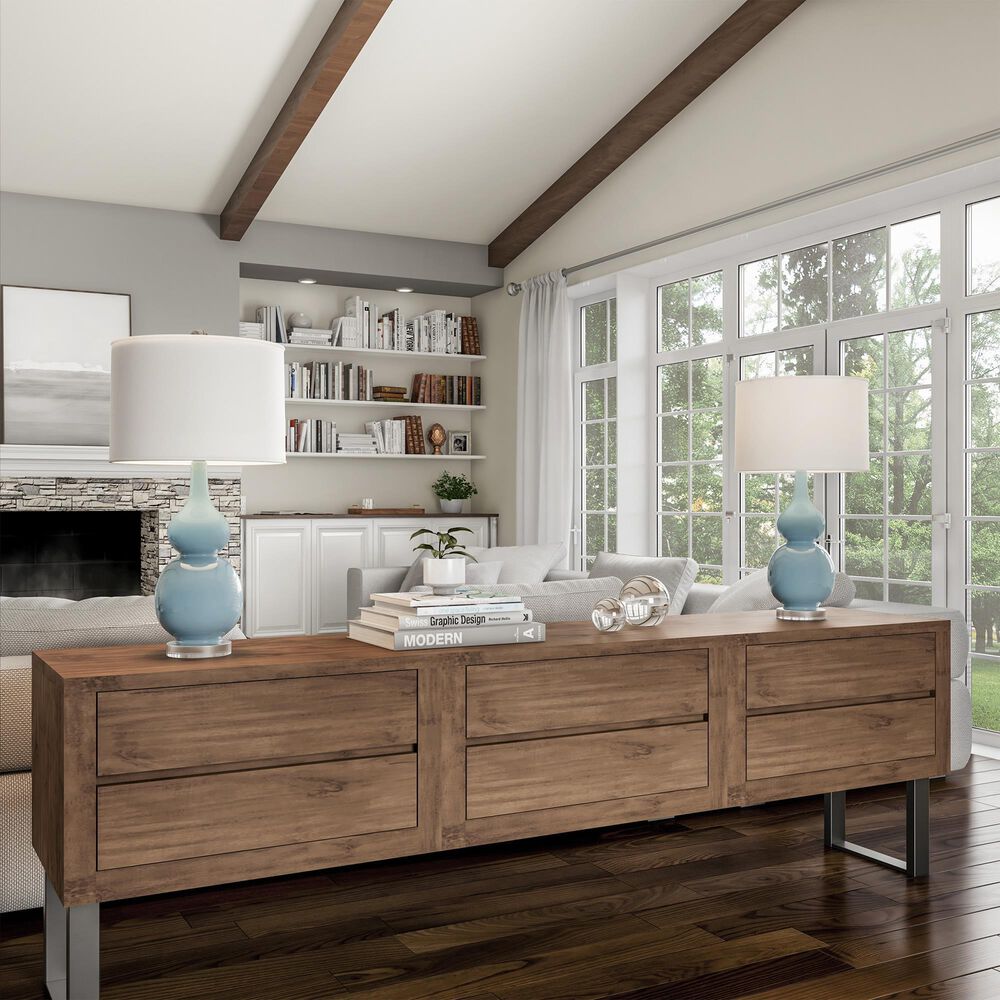 Timberlake Double Gourd Vintage Table Lamp in Spa Blue and Clear (Set of 2), , large