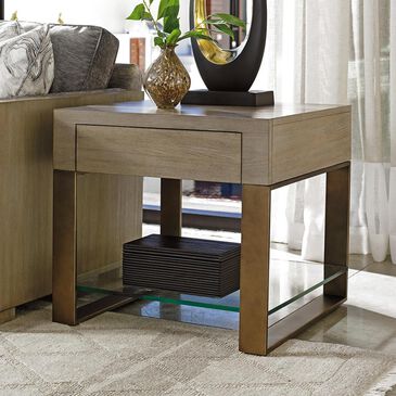 Lexington Furniture Shadow Play Empire Square End Table in Taupe and Gray, , large