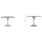 Leisuremod LeisureMod Verve Collection 36 Square Dining Table, Black Base with Laminated White Marbleized Top, , large
