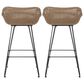 Hearth and Haven Outdoor Wicker and Iron Bar Stool in Beige (Set of 2), , large