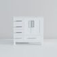 Lexora Home Jacques 36" Right Offset Single Bathroom Vanity in White with 2 cm White Carrara Marble Top and Rectangular Sink, , large