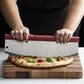 Fante"s Rocking Pizza Cutter with Blade Guard in Stainless Steel and Red, , large