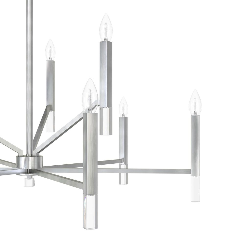Hunter Sunjai 9-Light Chandelier in Brushed Nickel, , large