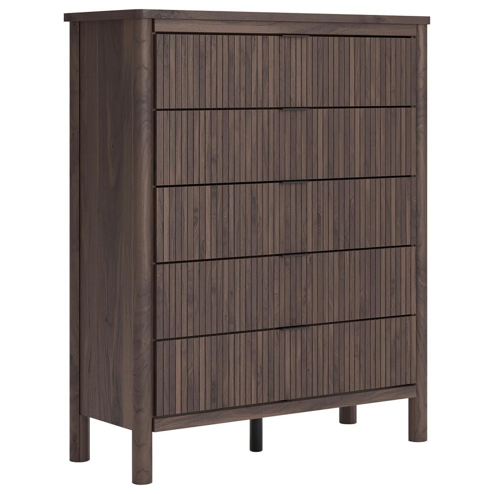 Ashley Pamytta 5-Drawer Wide Chest in Rich Brown, , large