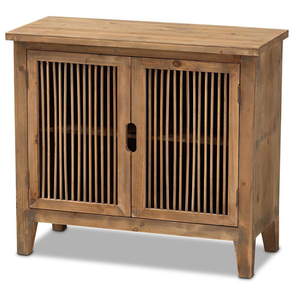 Baxton Studio Clement 2-Door Accent Storage Cabinet in Medium Oak, , large