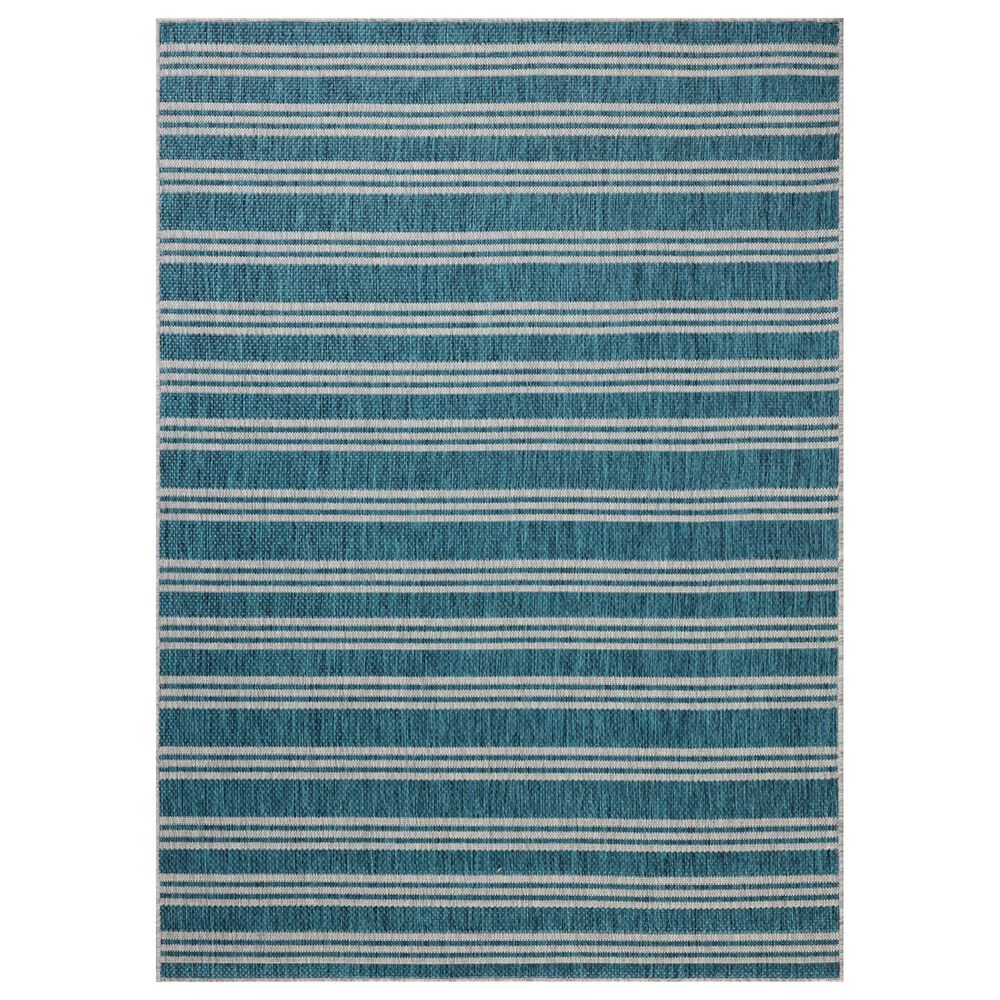 Loloi Easton Teal and Fog 8"6" x 11"6" Indoor/Outdoor Area Rug, , large