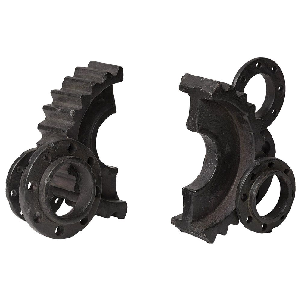 Mercana Cogsworth Resin Industrial Gear Decorative Bookend in Brown &#40;Set of 2&#41;, , large