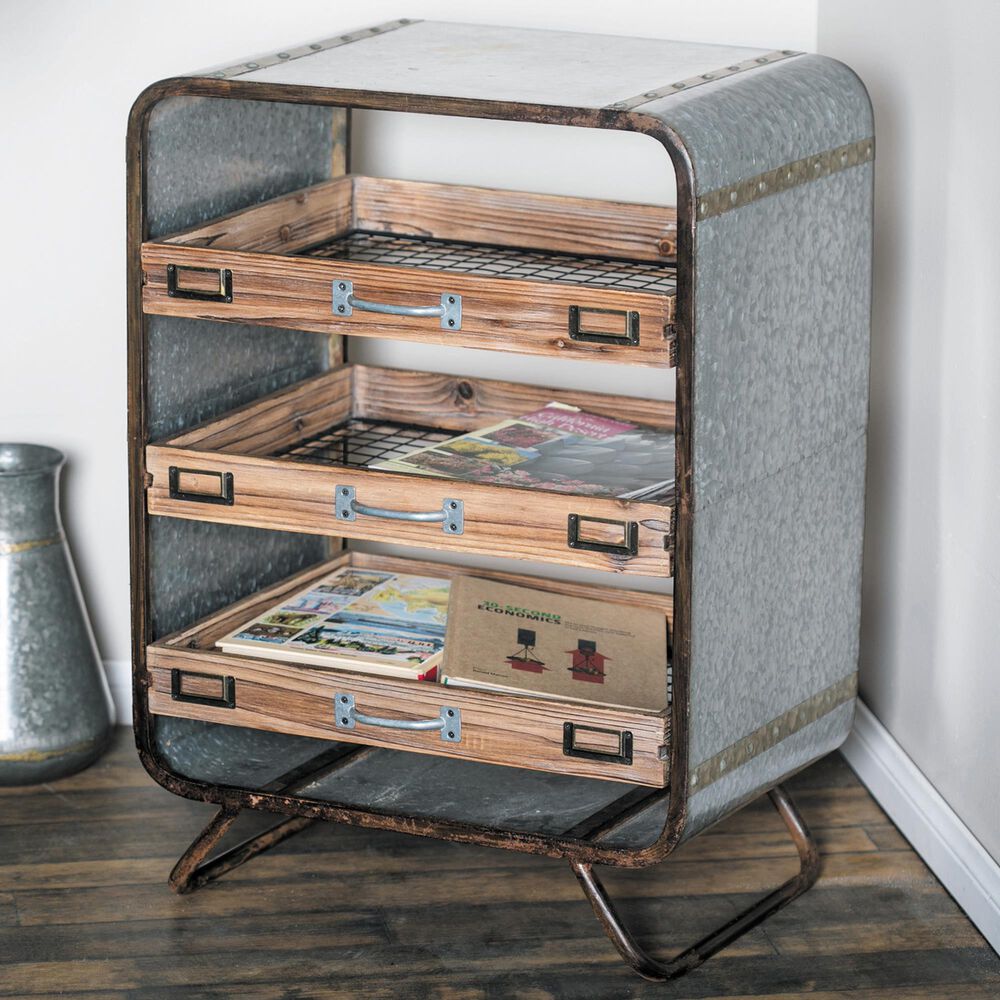 Uma Enterprises Industrial Chest in Brown and Gray, , large