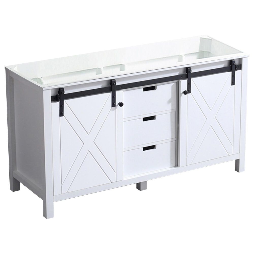 Lexora Home Marsyas 60" Double Bathroom Vanity Cabinet Only in White, , large