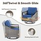 Sunwell Garden Patio Swivel Glider Chair with Gray Frame and Rocking Back in Navy (Set of 2), , large