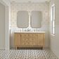 James Martin Vanities Laurent 60" Double Bathroom Vanity in Light Natural Oak with 3 cm White Zeus Quartz Top and Rectangular Sinks, , large