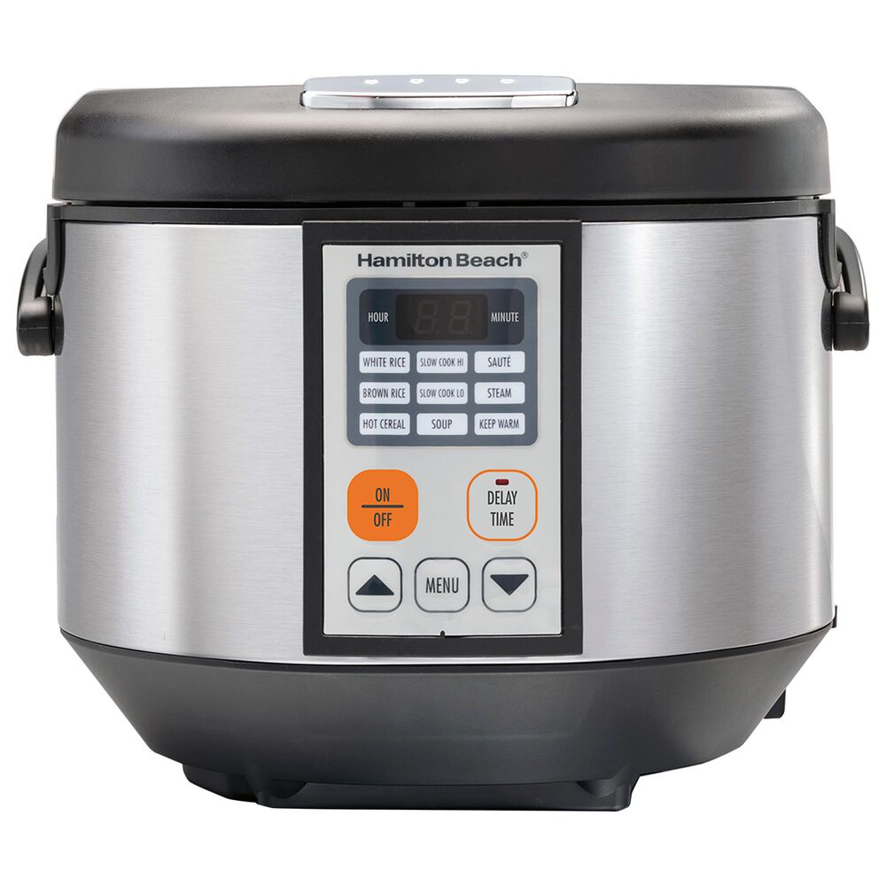 Hamilton Beach 4.5-Quart Digital Multi-Cooker Oval Slow Cooker in Silver, , large