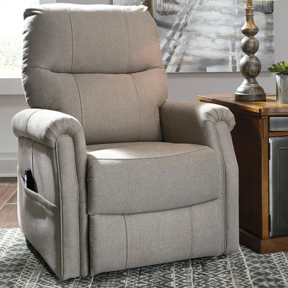 Signature Design by Ashley Markridge Power Lift Recliner in Gray, , large