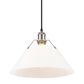 Golden Lighting Orwell 1-Light Wide Large Pendant with Opal Glass Shade in Pewter, , large