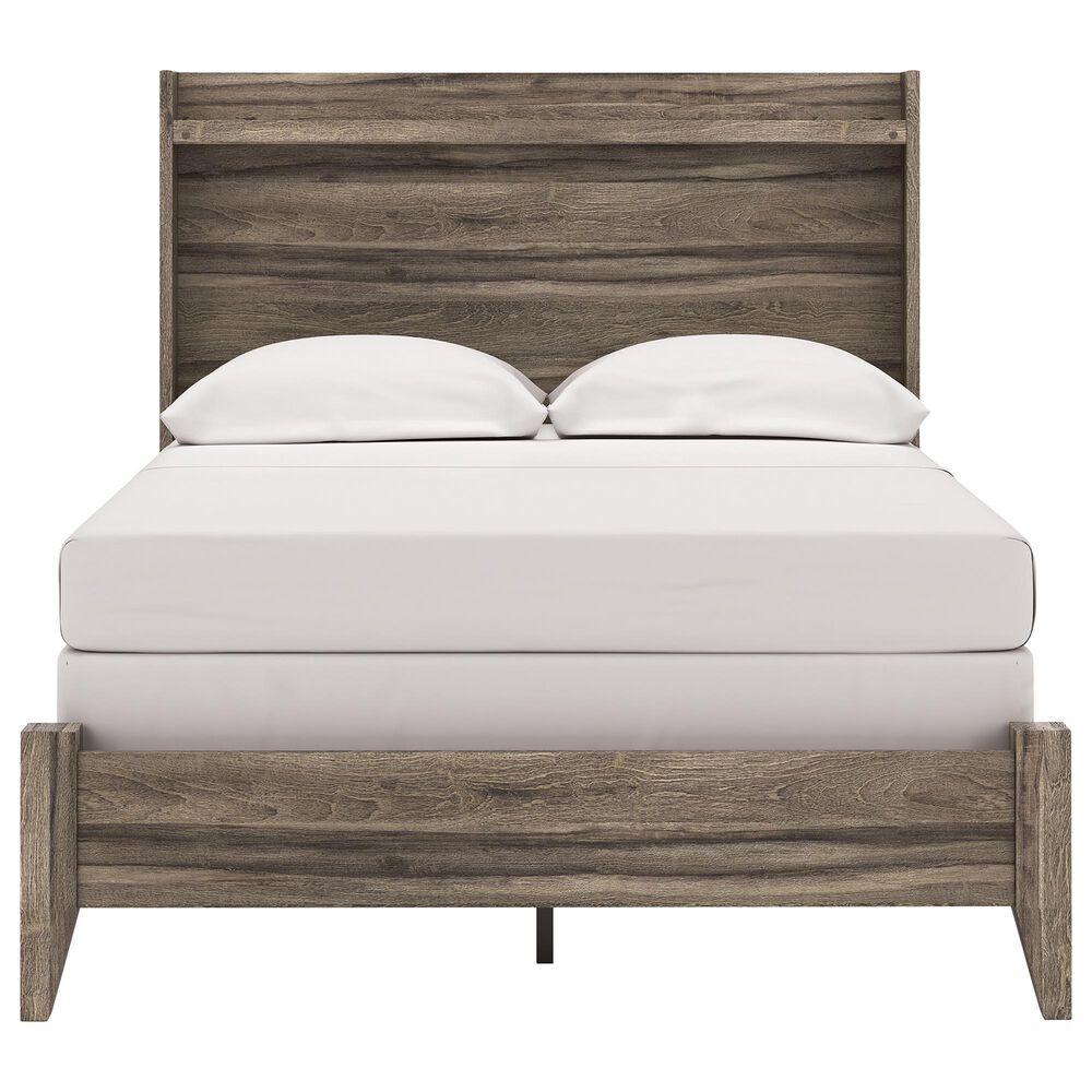 Ashley Elbrim 5-Piece Full Panel Bedroom Set in Weathered Brown, , large