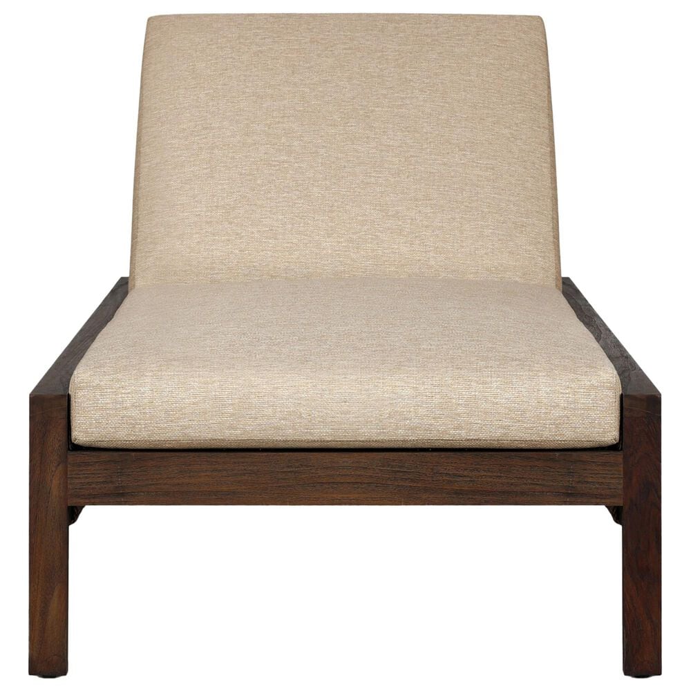 Four Hands Brio Outdoor Chaise Lounge in Ellor Beige and Stained Saddle Brown, , large