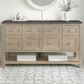 James Martin Vanities Breckenridge 60" Single Bathroom Vanity in Whitewashed Oak with 3 cm Parisien Bleu Quartz Top and Rectangular Sink, , large
