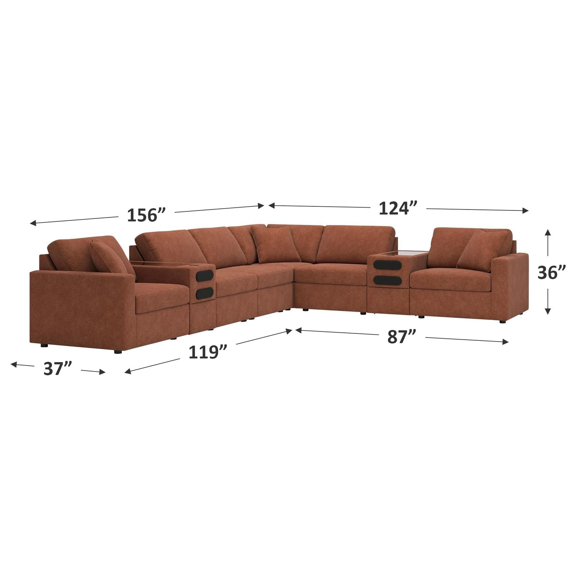 Ashley Modmax 8-Piece Reversible L-Shaped Sectional with Audio