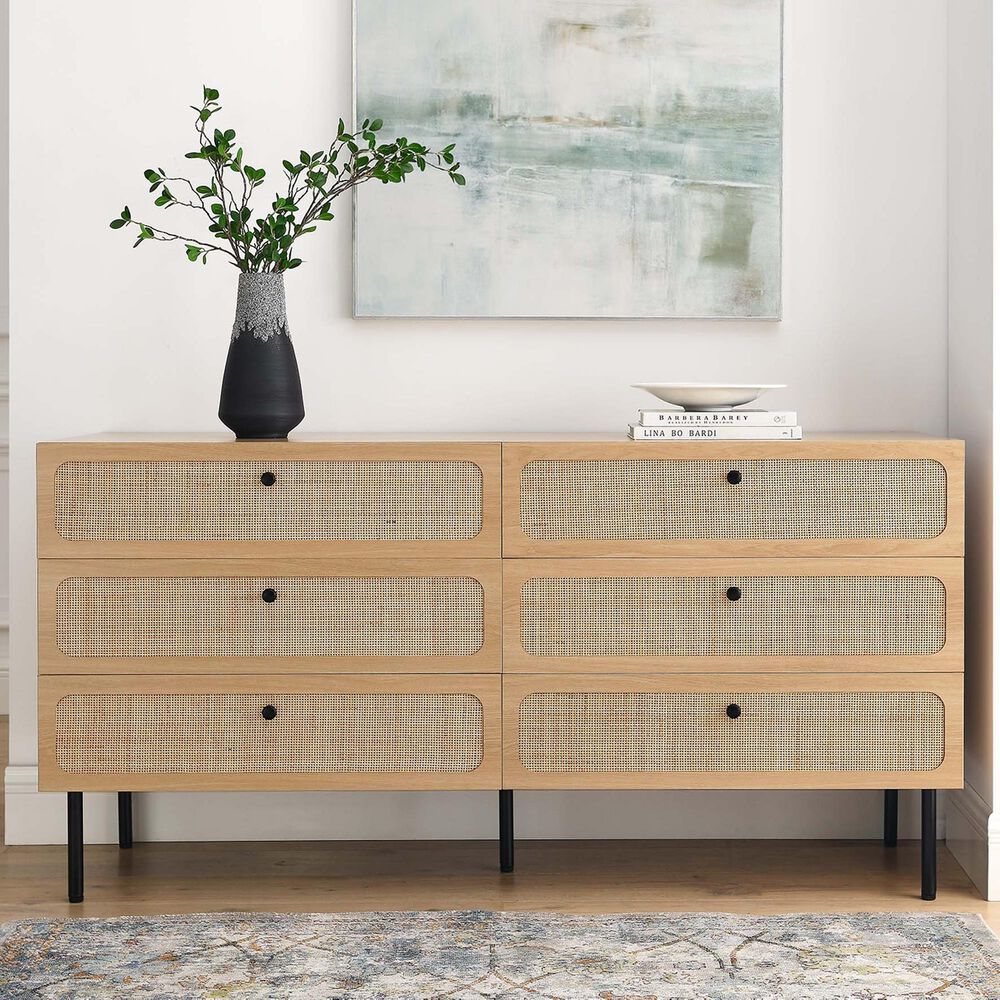 Modway Chaucer 6-Drawer Dresser in Oak, , large
