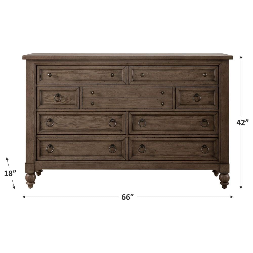 Belle Furnishings Americana Farmhouse 9 Drawer Dresser in Dusty Taupe and Black, , large