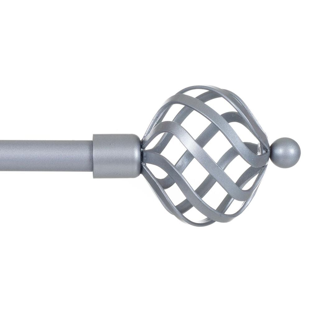 Timberlake Lavish Home Twisted Sphere Curtain Rod 3/4 Inch in Silver, , large
