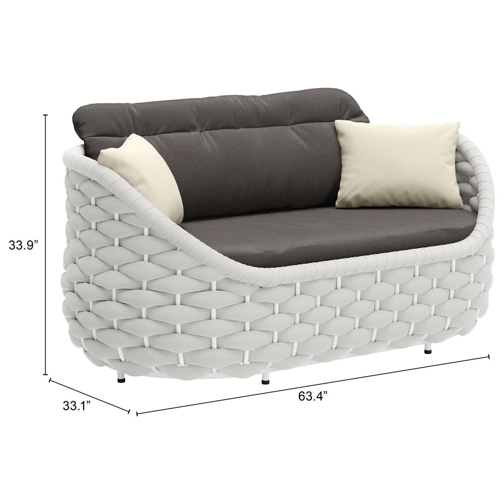 Zuo Modern Coral Reef Loveseat in Gray, , large