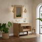 James Martin Vanities Solene 36" Single Bathroom Vanity in Seaside Oak with 3 cm White Zeus Quartz Top and Rectangular Sink, , large