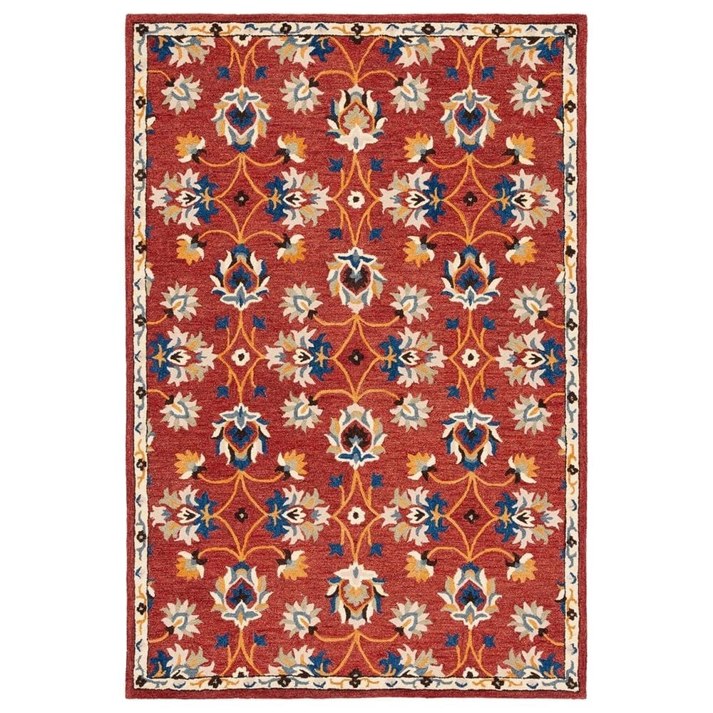 Safavieh Micro-Loop 5" x 8" Rust and Blue Area Rug, , large