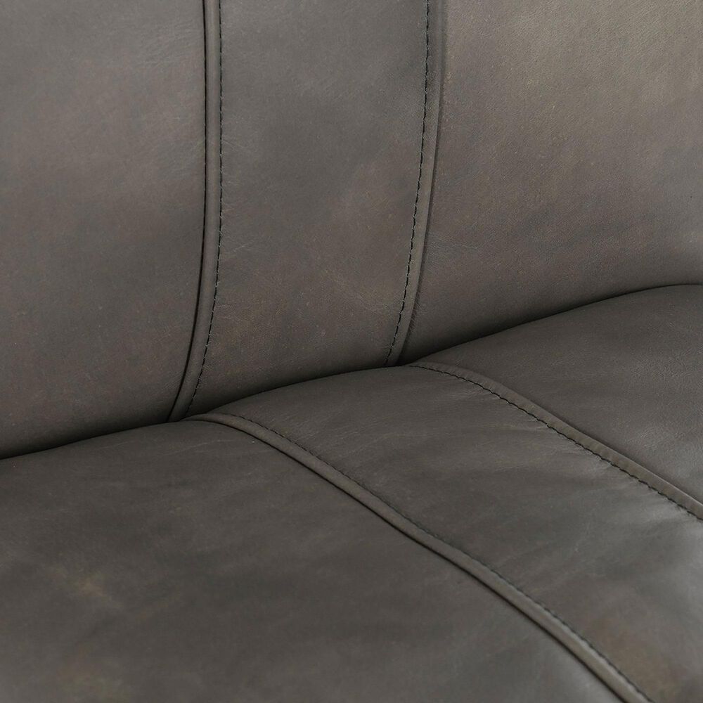 Classic Home Mayer Counter Stool with Pewter Gray Leather in Black, , large