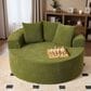 HOMLUX 59" Plush Corduroy Round Chair in Green, , large