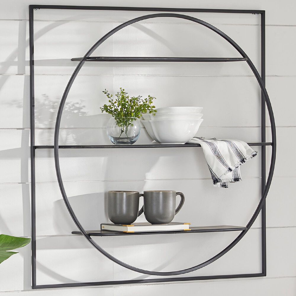 Maple and Jade 32&quot; x 32&quot; Wall Shelf in Black, , large