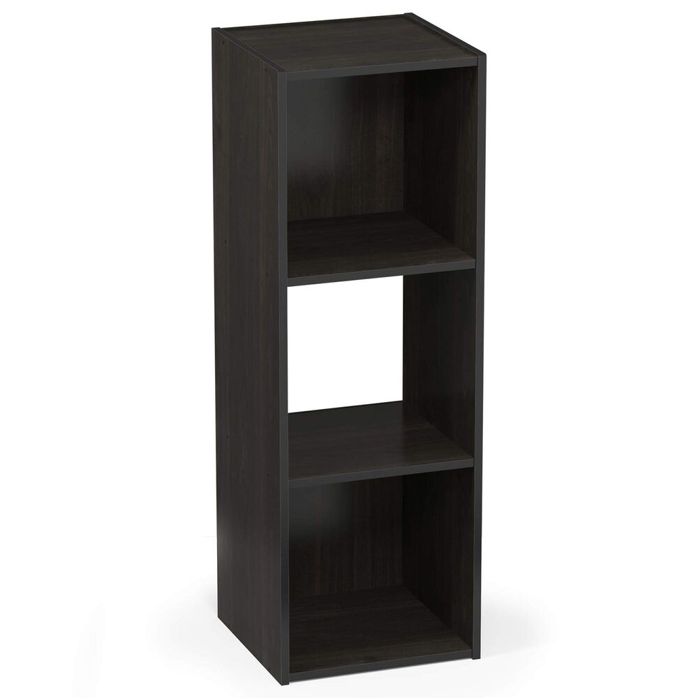 HOMLUX 3-Cube Open Shelf Bookshelf in Espresso, , large
