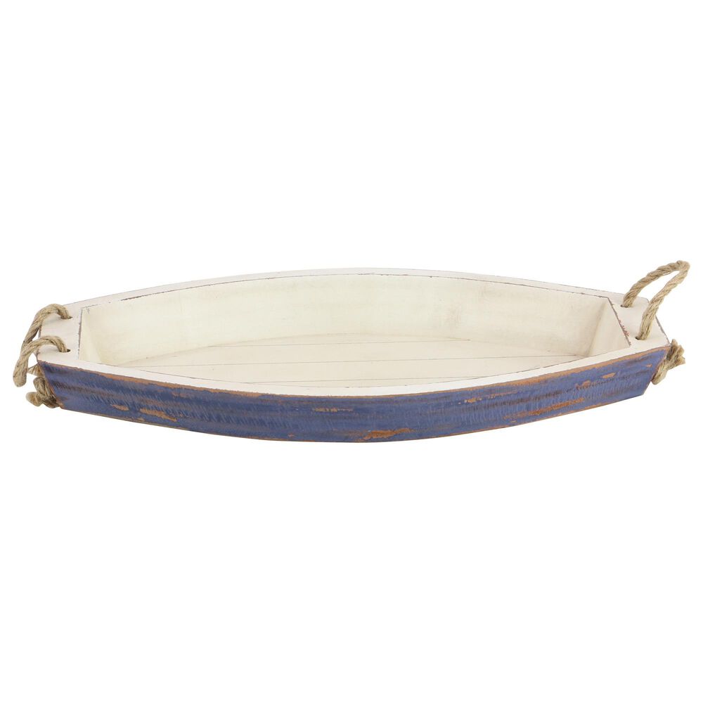 Maple and Jade Coastal Tray in White and Blue &#40;Set of 2&#41;, , large