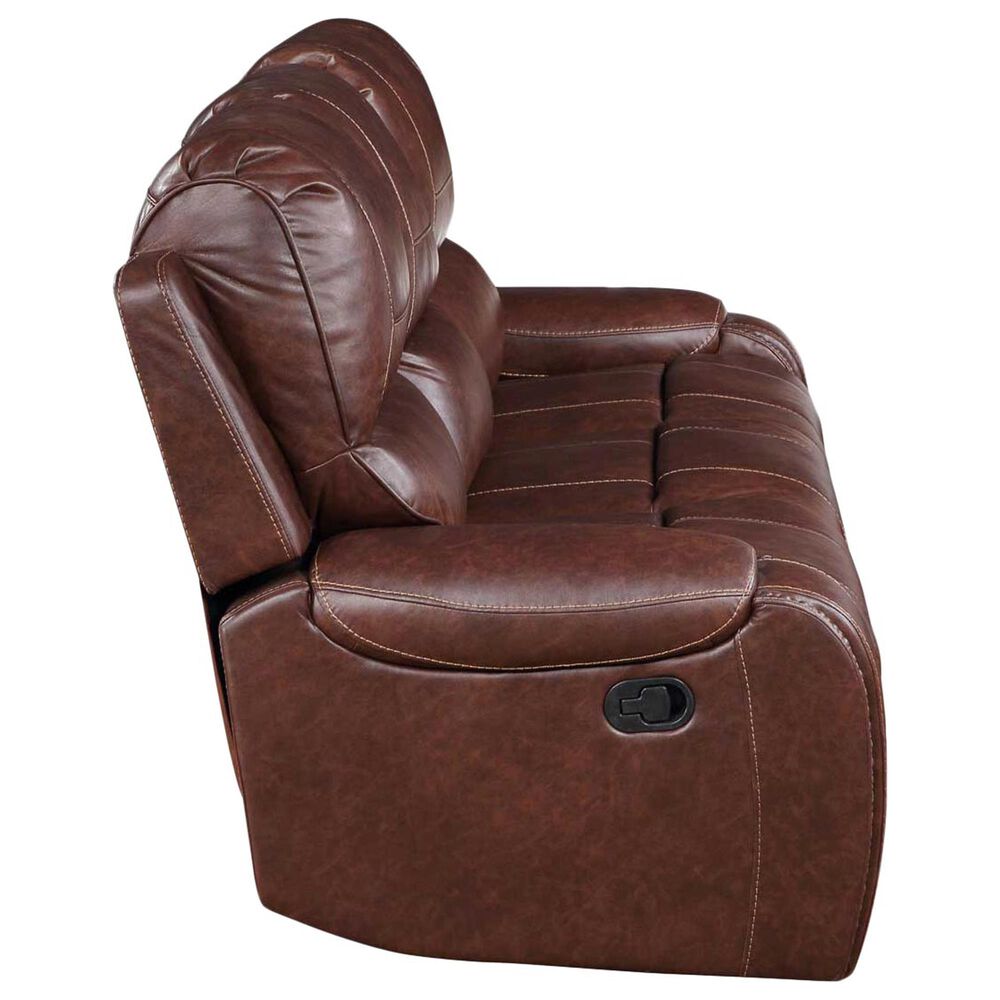 Crystal City Keily Manual Reclining Sofa with Dropdown Table in Brown, , large