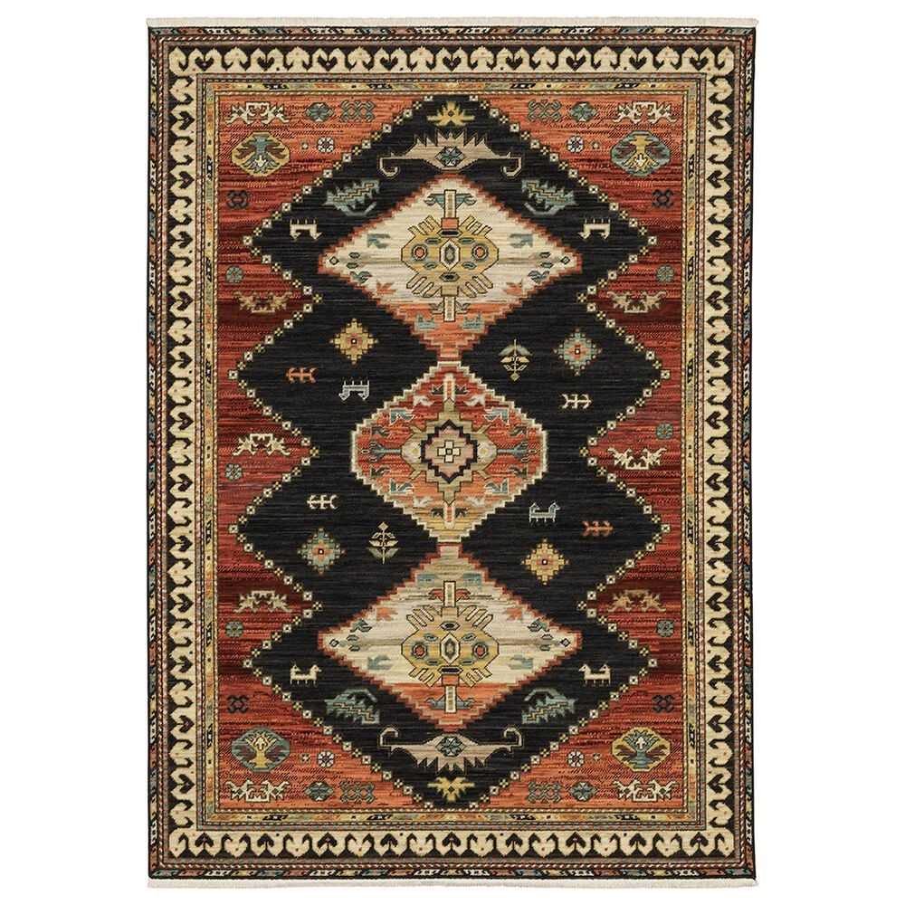 Oriental Weavers Lilihan Tribal Medallion 7"10" x 10"10" Navy Area Rug, , large