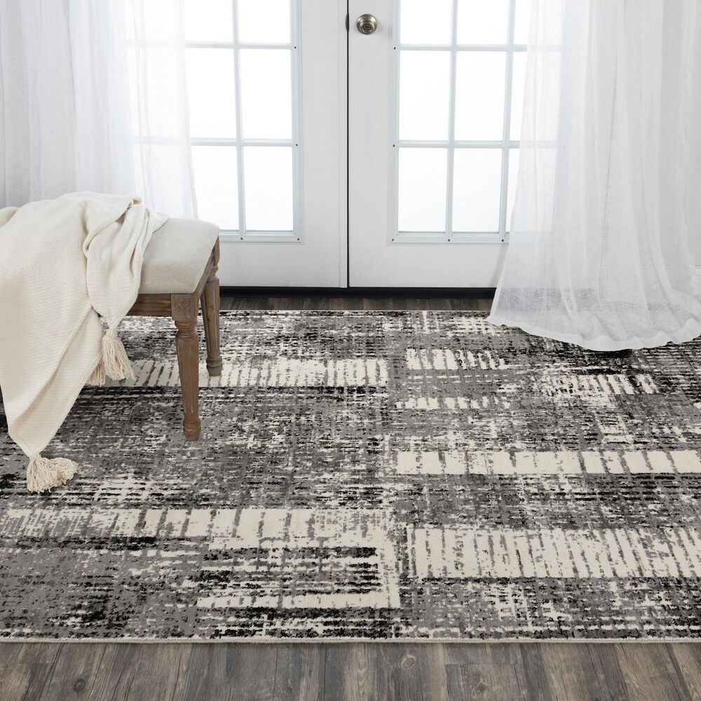 RIZZY Couture Gray and Black 3' x 10' Runner, , large
