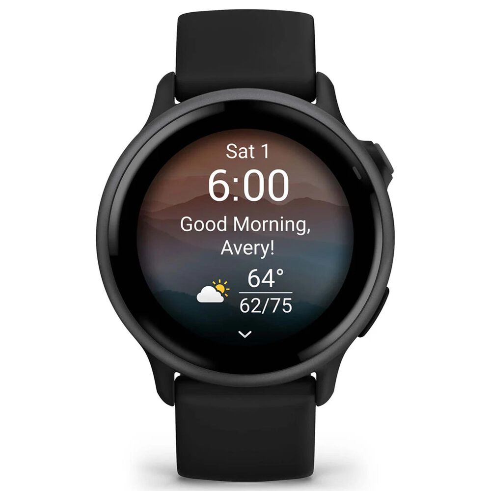 Garmin Vivoactive 6 Smartwatch 42mm Slate Aluminum Case with Black Band, , large