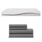 Purple Plush Queen Mattress in a Box + 4-Piece Softstretch Sheets in Stormy Grey, , large