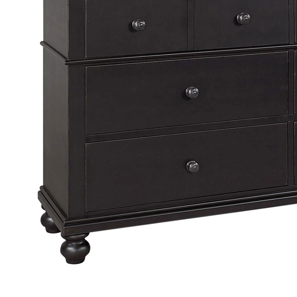 Riva Ridge Oxford 4 Piece Queen Panel Bedroom Set in Black, , large