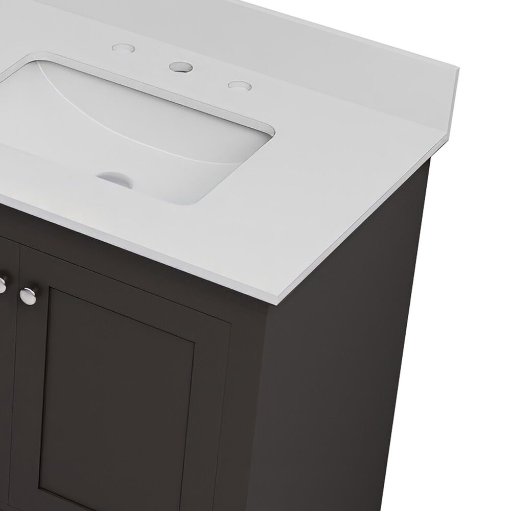 Lexora Home Dukes 80" Double Bathroom Vanity in Espresso with 2 cm White Quartz Top and Rectangular Sinks, , large