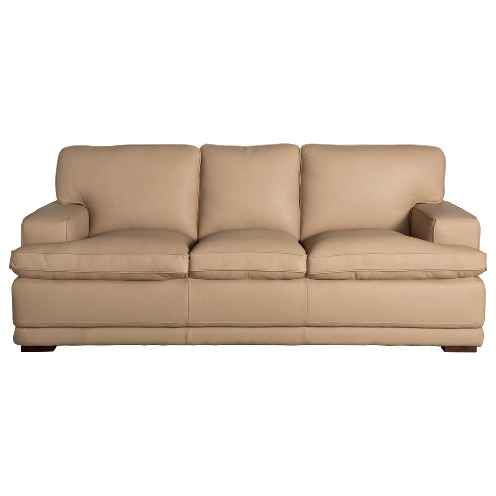 Bordeaux &amp; Co 3-Piece Stationary Leather Living Room Set in Safari Fawn, , large