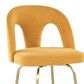 LumiSource Ava Swivel Bar Stool with Yellow Fabric Upholstery in Gold (Set of 2), , large
