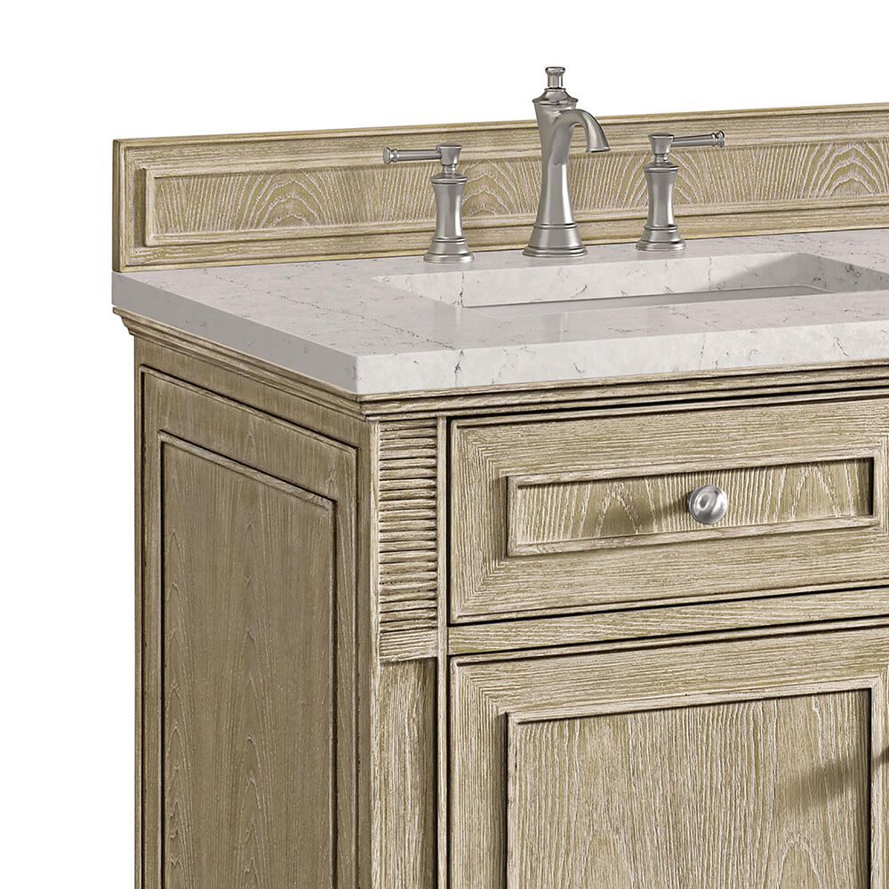 James Martin Vanities Lorelai 60&quot; Double Vanity in Whitewashed Oak with 3 cm Eternal Jasmine Pearl Quartz Top, , large